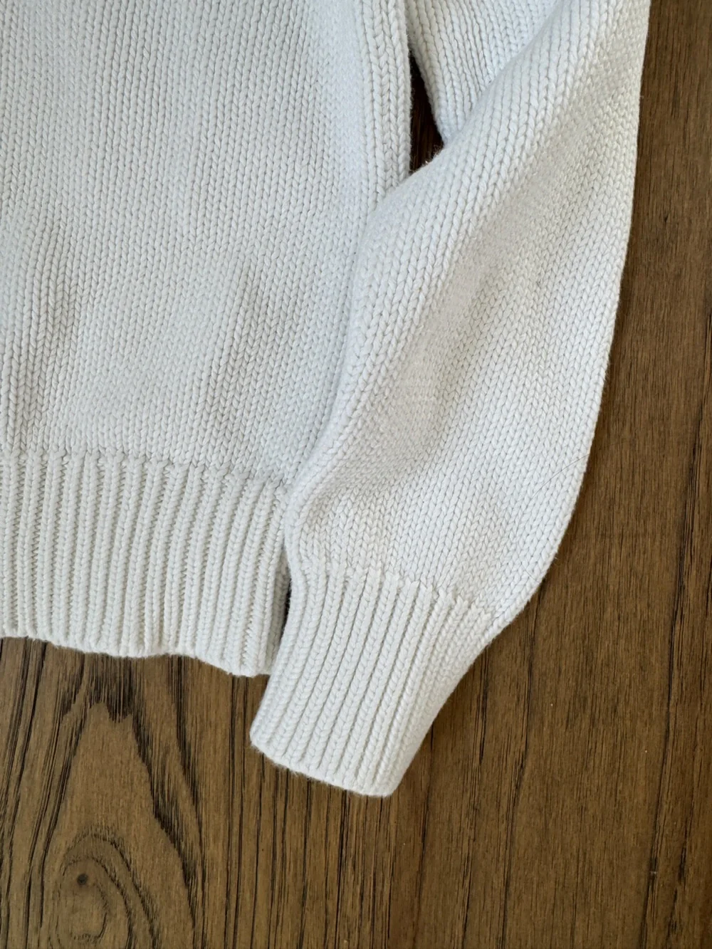 Ralph Lauren White Crewneck Sweater with Knit American Flag